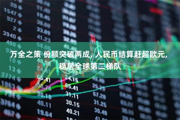 万全之策 份额突破两成, 人民币结算赶超欧元, 稳居全球第二梯队